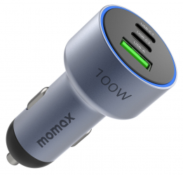 Momax MoVe Car Charger / 2 Type-C & 1 USB Ports / 100W Power