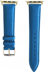 Michael Louis Pebbled Leather Apple Watch Strap / 44 & 45 Size / Blue