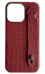 Double A iPhone 14 Pro Max Leather Case / Qatari Brand / Built in Handle / Maroon