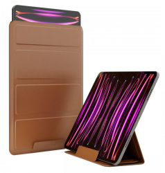 Levelo Airsleeve iPad Bag / Supports iPad Pro 12.9 inch / Converts into a Stand / Brown Leather