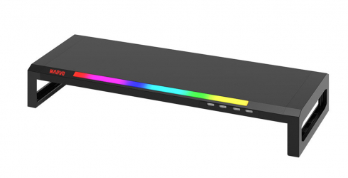 Marvo Monitor Desk Stand / RGB Lighting / With 4 Additional USB Ports