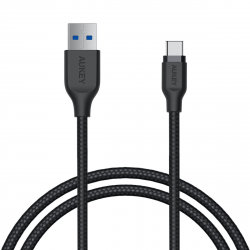 Aukey Braided Nylon USB to USB- C Cable / 1.2m / Black 