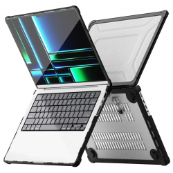 Levelo Espectro Case for MacBook Air 15.3 inch / Drop-proof / With Built-in Stand / Black