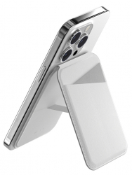 MagEasy Snap Magnetic Stand & Card Holder / Supports MagSafe / White