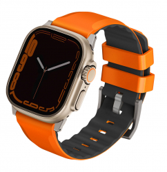 Uniq Band for Apple Watch Size 42 / 44 / 45 / 49 / Elegant steel / Adjustable length / Orange 