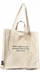 Sada Tote Bag / Whats Meant for you Embroidery / White