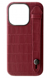 Double A iPhone 14 Pro Leather Case / Qatari Brand / Built in Handle / Maroon