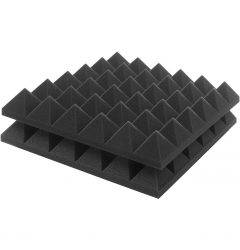 Sound Proofing Foam with Adhesive / Black / 2 Pcs