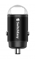 SwitchEasy Car Phone Charger / Extremely Small / With Type-C & USB Ports / 30 Watts