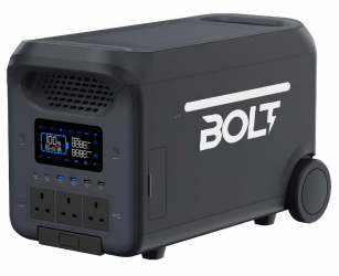 Bolt Power Station / 3000W / Strong Design / 3 AC Outputs & USB ports / Integrated flashlight