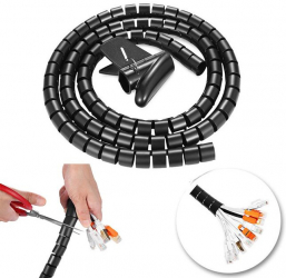Cable Organizer  / Spiral and Flexible / Length 1.5 meters / Black