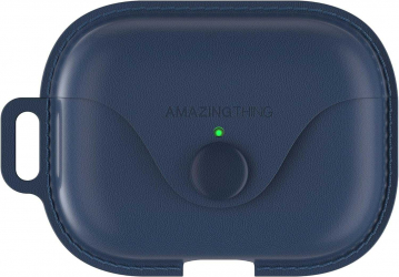 AmazingThing Marsix Pro Case for Apple AirPods Pro 2 / Front Lock Button / Blue Leather