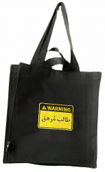Sada Tote Bag / Warning Embroidery  / Black