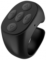 Finger Remote Controller / Ring Shaped / Wireless Bluetooth / Battery Operated / Black 