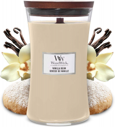 Woodwick Scented Candle / Vanilla Bean / Large size