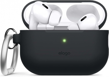 Elago Case for Apple AirPods Pro 2 / Shockproof / Built-in Hanger / Wireless Charging / Black