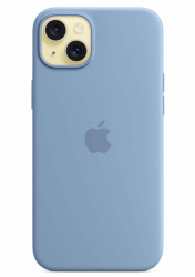 Original Apple Silicone Case for iPhone 15 Plus / Supports MagSafe / Winter Blue 
