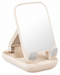 Baseus Foldable Phone Stand / Built-in Mirror / Adjustable Length / Baby Pink