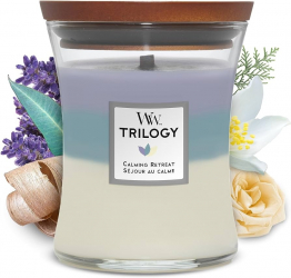 Woodwick Scented Candle / Calming Retreat / Medium Size
