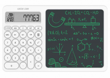 Green Electronic Writing Pad With Built-in Calculator / Battery Operated