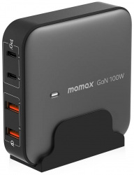 Momax Desktop Charger / 100W / GaN Technology / 2 USB-C Ports & 2 USB-A Ports / Slim Design