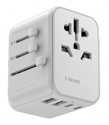 Momax Travel Adapter / With 5 Ports / Universal / 35W Power / White