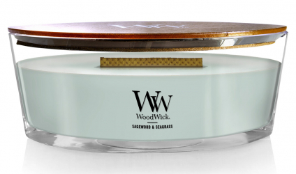 Woodwick Scented Candle / Sagewood & Seagrass / Large 