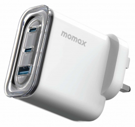 Momax GaN Charger / 80W Power / 2 Type-C & 1 USB Ports
