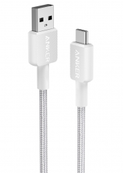 Anker 322 USB to USB-C Braided Cable / White / 1 meter