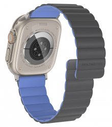 AmazingThing Smoothie Mag Band for Apple Watch / Compatible with all Watch Models and Sizes / Magnetic / Gray and Blue