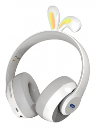 Porodo Cute Headphones for Kids / Wireless / Built-in Lighting / Gray