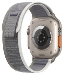 Trail Loop Sports Band by 974Bands for the Apple Watch Ultra / Size 49 / Grey with Olive Green
