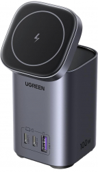UGreen 4 in 1 Charger / 2 USB Type-C & 1 USB Ports / With Wireless Charging + Stand / 100W Power