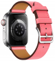 Apple Watch Hermes Strap / 40 & 41 Size / Rose Azalee Leather Strap