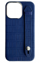 Double A iPhone 14 Pro Max Leather Case / Qatari Brand / Built in Handle / Dark Blue