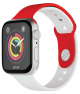 Borodo Apple Watch Strap / Size 42 / 44 / 45 / Sporty Silicone / White & Red