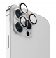 عدسات يونيك Optix لحماية كاميرا ايفون 15 برو / وضوح عالي / فضي