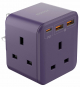 Momax OnePlug PD Power Strip / 3 Outlet / 3 USB Ports / Purple