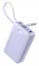 Anker 20000 mAh Power Bank / Type-C + USB Ports / 22.5W Power / Built-in Type-C Cable / Purple