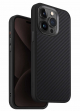 Uniq Keva Case for iPhone 15 Pro Max / MagSafe / Carbon Fiber / Drop-Resistant / Black