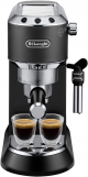 Delonghi Dedica Coffee Machine / 2 Cup Capacity / With Steam Wand / Black