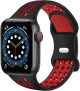 Porodo Sport Silicon Apple Watch Band / 40mm / Black and Red