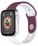Borodo Apple Watch Strap / Size 42 / 44 / 45 / Sporty Silicone / Burgundy & White