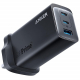 Anker 737 Charger / 120W Power / Charges 3 devices / 2 Type-C ports + 1 USB port / Compact size