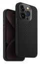 UNIQ Keva Case for iPhone 15 Pro / Supports MagSafe / Carbon Fiber / Drop-Resistant / Black