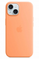 كفر ابل سليكون الاصلي لايفون 15 / يدعم MagSafe / لون Orange Sorbet