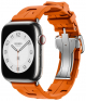 Apple Watch Series 9 / Hermes Edition / Steel With Single Tour Rubber Band / Orange / Size 45