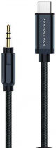 Powerology Type-C to AUX 3.5 cable / 1.2 m / Black