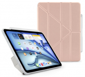 Pipetto Origami No3 Case for iPad Air 11 inch / Drop Protection / Built-in Stand / Metallic Pink