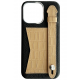 Double A iPhone 14 Pro Max Leather Case / Qatari Brand / Card Holder & Grip / Black & Nude Brown